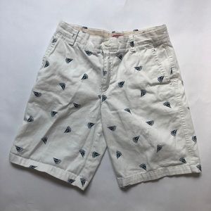 Sailboat Print White Shorts